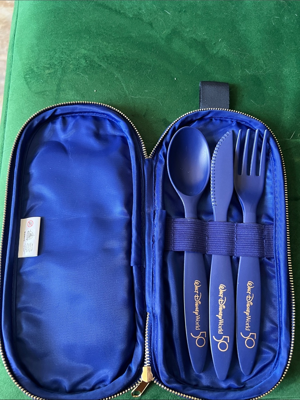 Disney Blue 50th Anniversary Travel Cutlery Set with Case